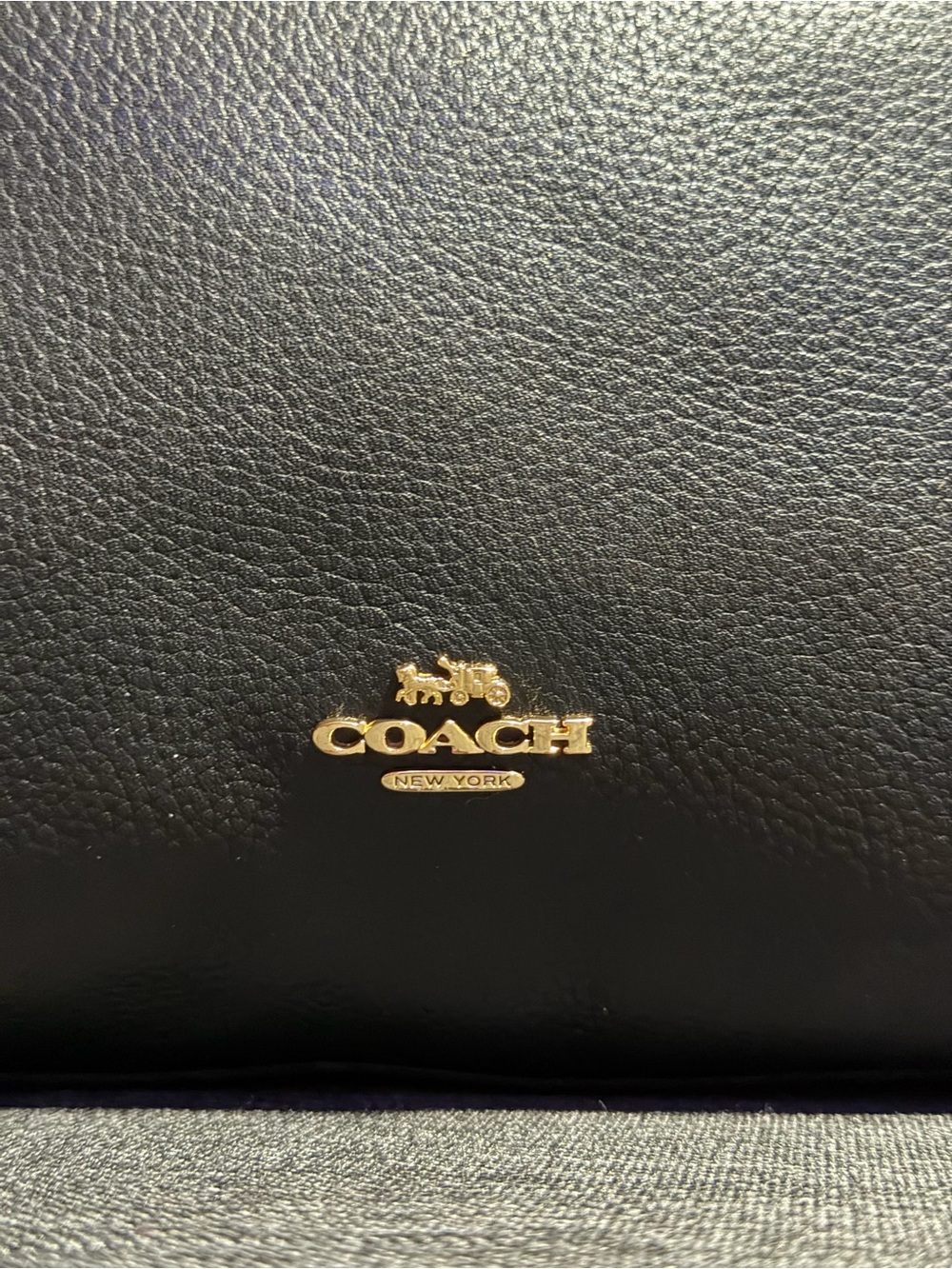 Coach Black Leather Tote with Gold Chain Details - Picture 8 of 13